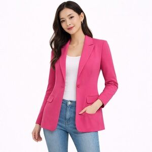 Women's Sincerely Jules Long One Button Blazer Size Medium M Pink